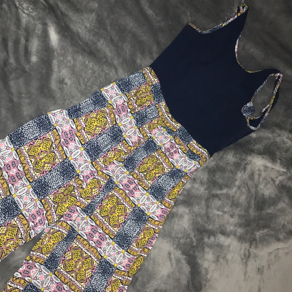 Jumpsuit (medium) colorful ties on the back